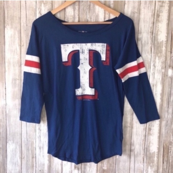 MLB Tops - MLB Texas Rangers 3/4 Sleeve Baseball Tee